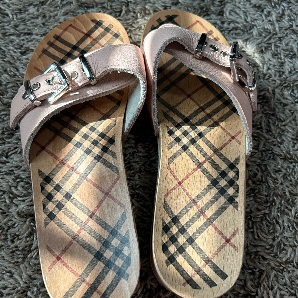 Burberry Brigitte Women's 38 US 8 Wooden Clog Slide - NWOT. Never Worn. Pink - Picture 4 of 10